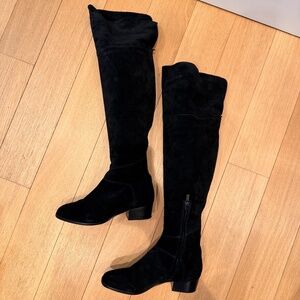 Joie - Over The Knee Black Suede Leather Boots - 38.5